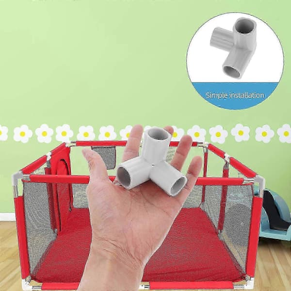 4 stk. PVC T-formede rørfittings - 3-vejs albueforbindelse til gør-det-selv hylder og drivhuse - Lysegrå 5x5x5cm