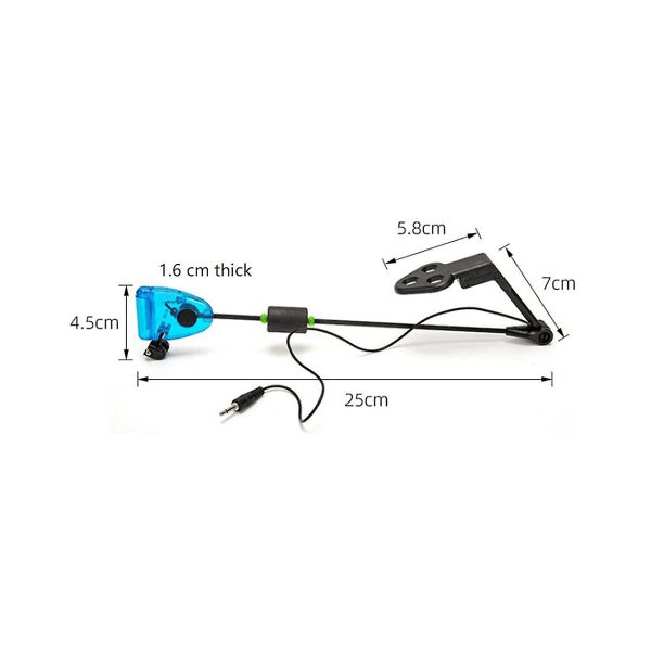 4 stk. Fiskesvingersæt Fiskebidalarmindikatorer i etui med lynlås LED-belyst swingerkarpe