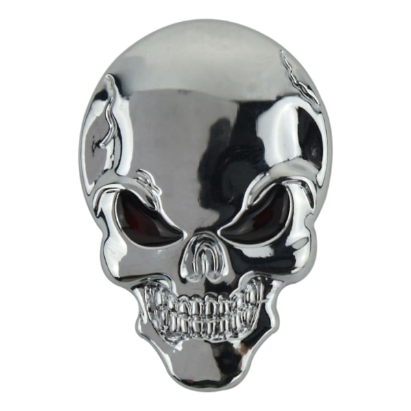 Mode Punk 3D Skalle Skelett Badge Bil/Motorcykel Metalldekal Cool Dekal, Silver