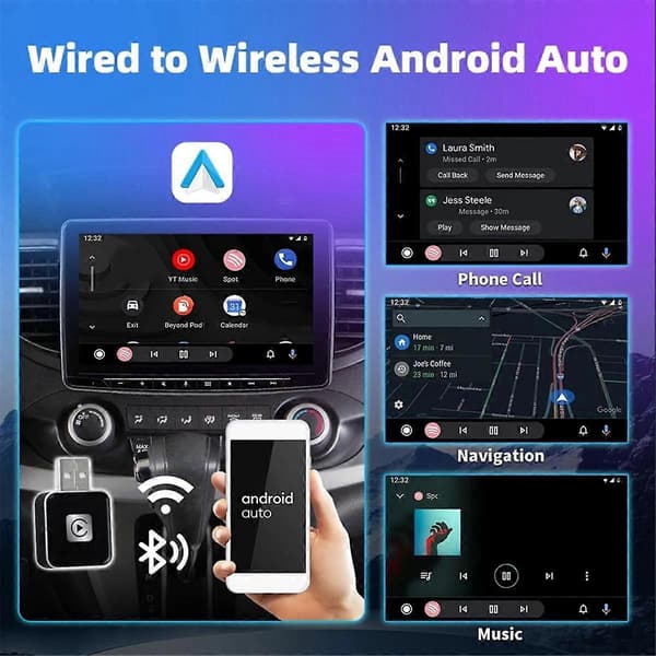 Android Auto CarPlay Adapter Trådløs til Trådløs AI-boks for