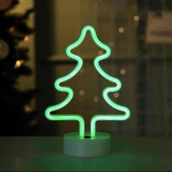 Juletræs Neon Skilte Lys med Base Grøn LED til Festartikler Rumdekoration til Bryllup Fødselsdagsfest Dekoration Gave