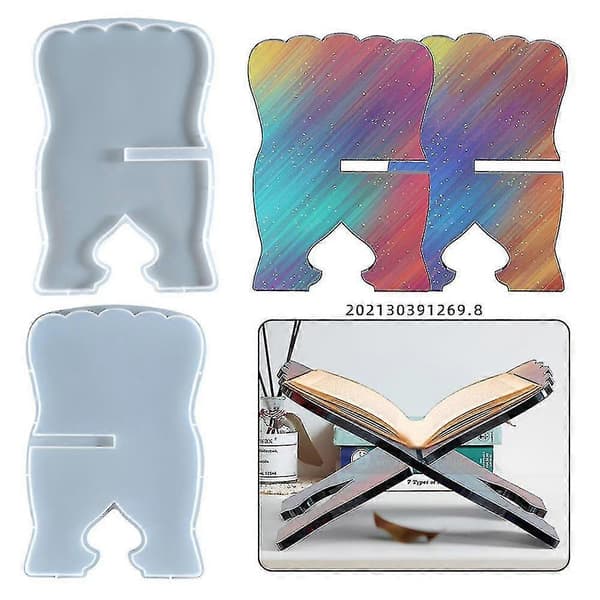 2 st Bokstöd i Silikonform, Carved Eid Resin Vikbart Bokstödshållare Muslimsk Bönhållare