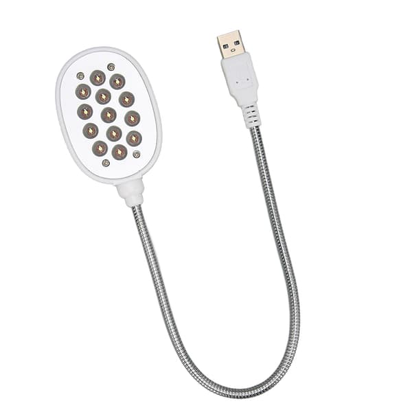 USB Svanehalslampe Lys Sterk Øyebeskyttelse 360 Graders Fleksibel Lampe USB LED-lys for Arbeid Lesing Camping Hvit
