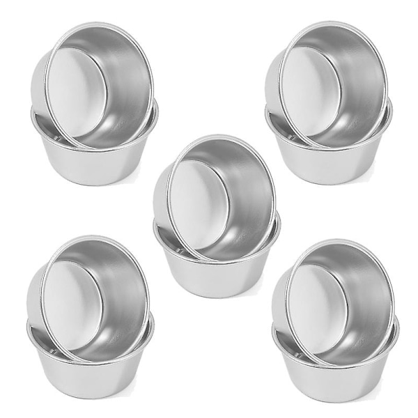 10 stk Puddingkopp Mini sjokoladekake Cookie Puddingform Rund Ikke-klebende Eggetartform Baking
