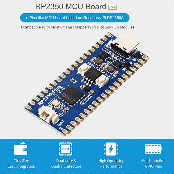 RP2350-Plus Udviklingskort Microcontroller MCU Kort Ikke Loddet