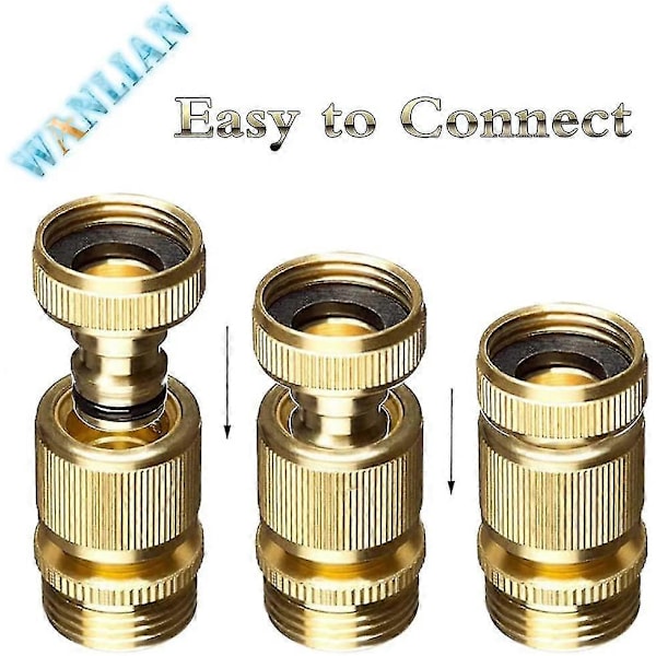 3/4\" Hurtigkoblingssæt 3/4\" Massiv Messing GHT Haneadapter Vand