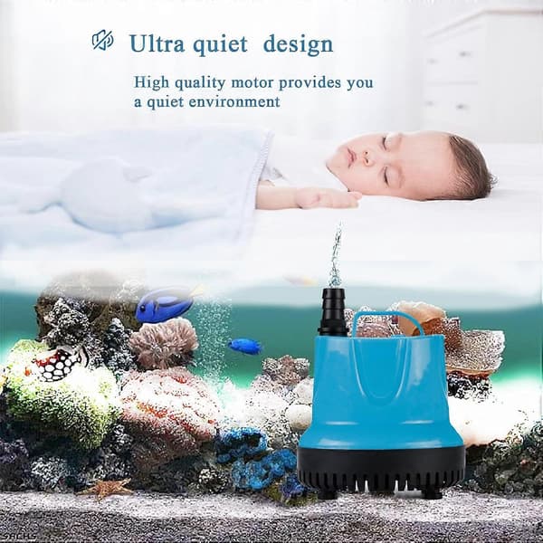 Blå dränkbar vattenpump (350L/H, 6W), med 0,6m lyfthöjd