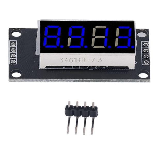 4-cifret LED 7-segment display TM1637 driver digital optoelektronisk modul Blå 0,36 tommer