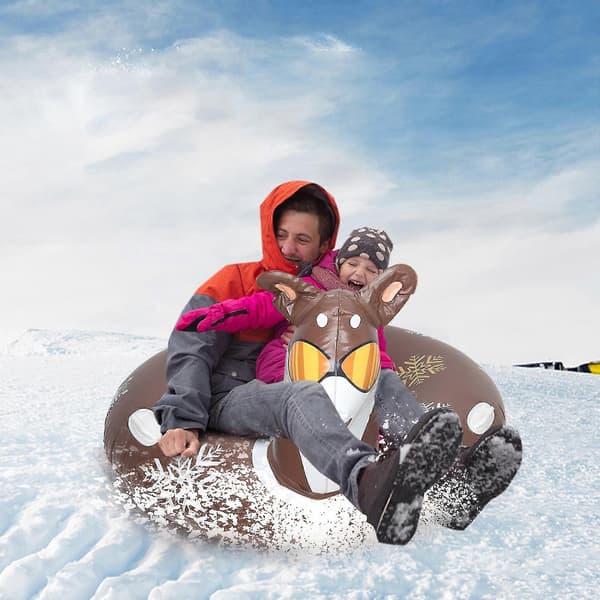 PVC Kold-Resistent og Slidstærkt Materiale Oppustelig Snowboard Snemand Ski Ring Julekælk Ski