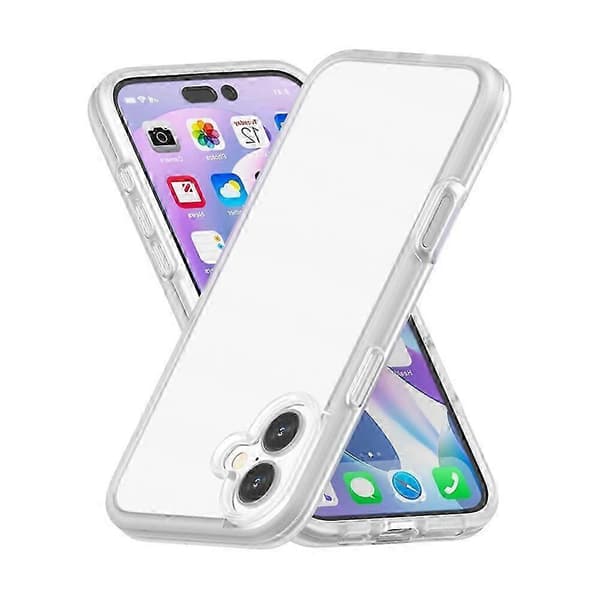 Til iPhone 16 Plus etui TPU + PC mat gennemsigtigt telefonbagcover - Sort