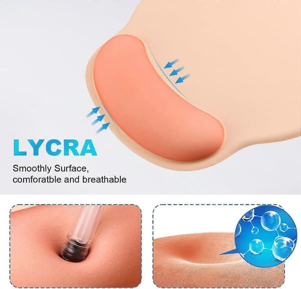 Ergonomisk musmatta med gelhandledsstöd (rosa)