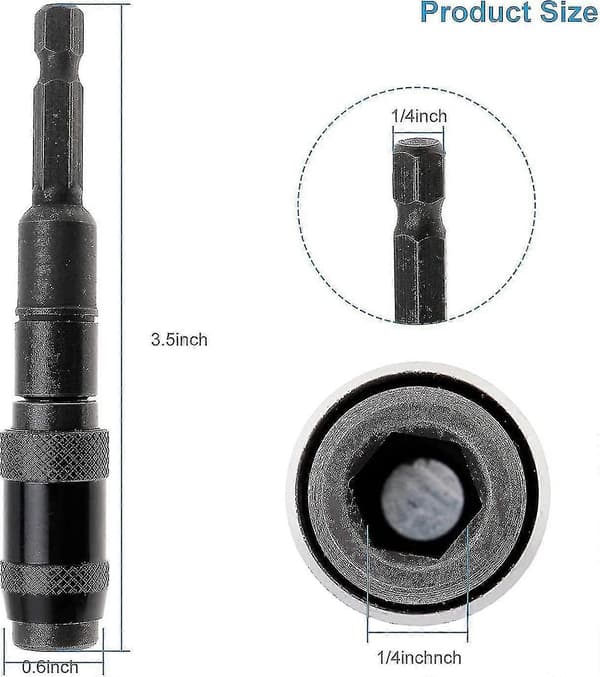 2 stk. magnetisk bitsholder, 20 graders sekskantet skaft magnetiske skruetrækkerbits
