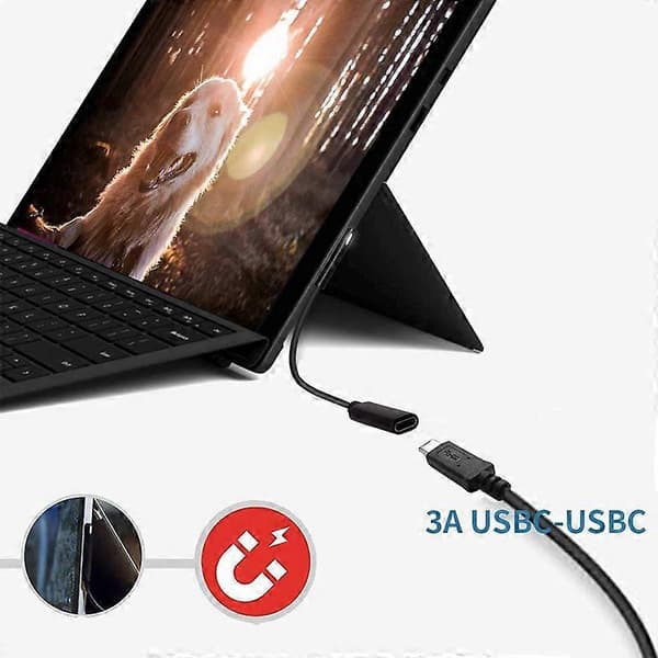 Nylonflettet kabel til Surface Connect til USB-C opladning til Surface Pro7 Go2 Pro6 5/4/3 Surface L
