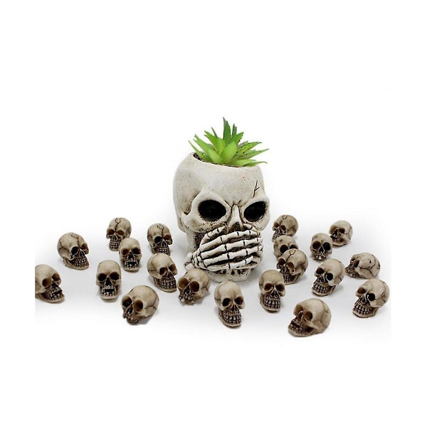 20 st Simulerade Skallemodeller Leksaker Moderna Mini Skalle DIY Halloween Dekoration Roliga Modellleksaker Colle