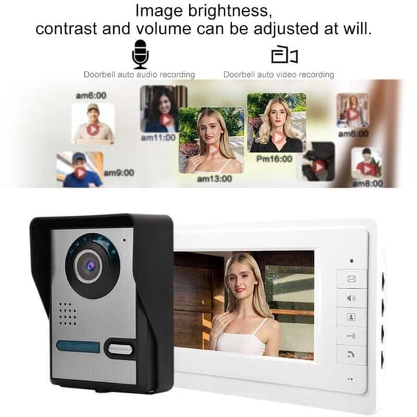 OEM – 7-tums videointercom med pekskärm – Infrarött mörkerseende – IP55 väderbeständig – Snabb och enkel väggmontering