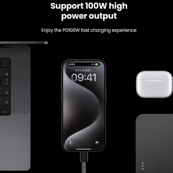 USB-C til C 100W Magnetisk Hurtigladerkabel Selvoprullende USB Type C Hurtigopladningsdatakabel Til Og