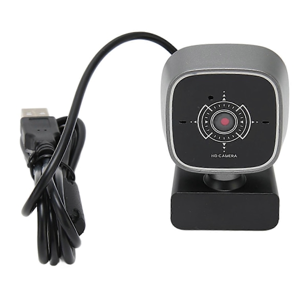 USB Webcam 1080P 30FPS Drejelig Plug and Play PC Kamera med Dobbelt Mikrofon til Videoopkald