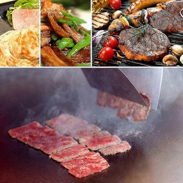 Spatelsæt i rustfrit stål til madlavning og grillning, glatte og perforerede spatler, 3 stk.