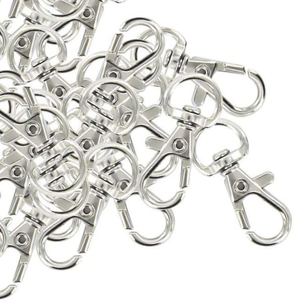 120 st Karbinhakar med Swivel Nyckelring Silverfärg