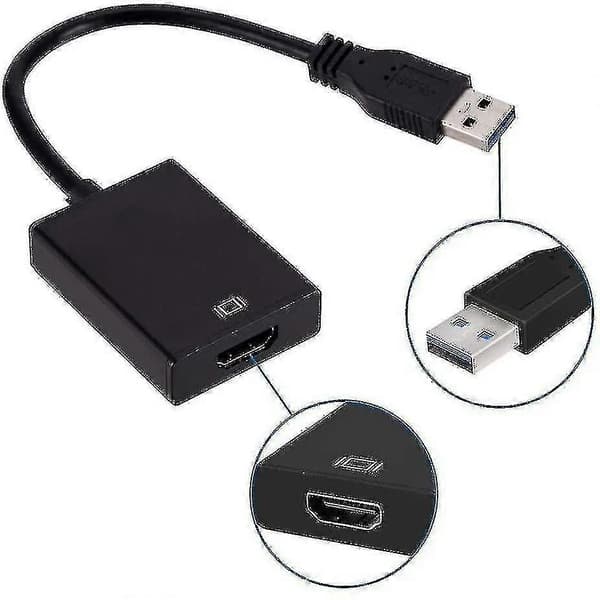 Usb-Hdmi-sovitin, usb 3.0/2.0 - Hdmi 1080p Videokuva-kaapeli