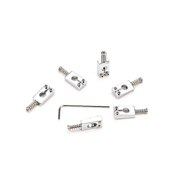 6 stk. Guitarbro Saddles Bro Pull String Code med Nøgle Musikinstrumenter Elektrisk Guitar