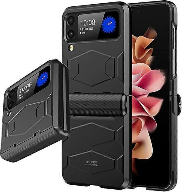 Etui til Samsung Galaxy Z Flip 3 Hengselbeskyttelse Støtsikker Anti-ripe black