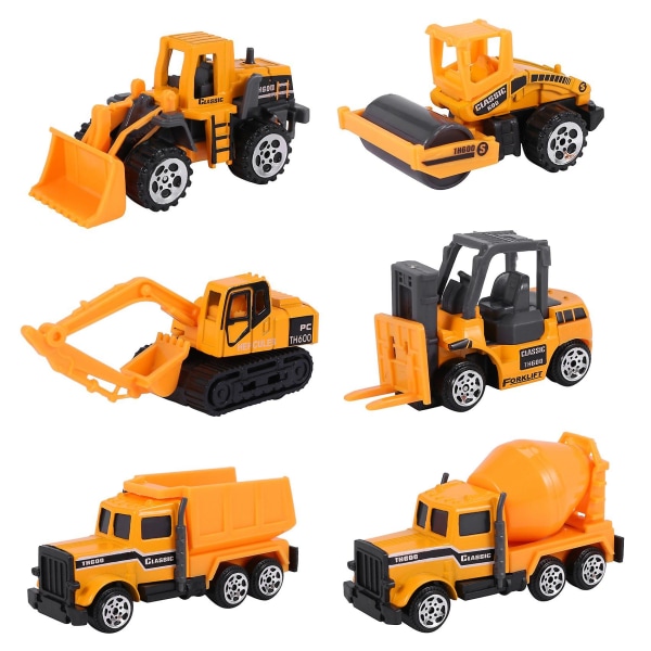 6pcs/set Mini Diecasts Car Alloy Engineering Car Toys For Boy Kids