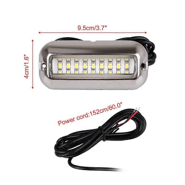 2x 27LED Blå Undervanns Marine Pontong/Båt Hekk Lampe Rustfritt Stål