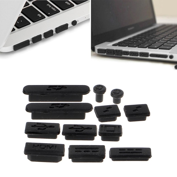 12 st/ set Silikon Anti-damm Plugg Stopper Kit för Macbook Air Pro Retina 11" 13"