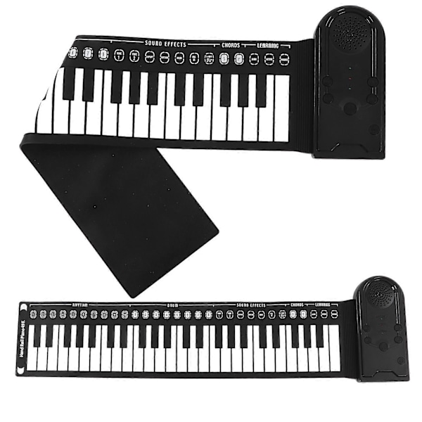 Handrollad Piano 49 Tangenter Bärbart Vikbart Elektriskt Keyboard Piano med Högtalare för Nybörjare Musikinstrument