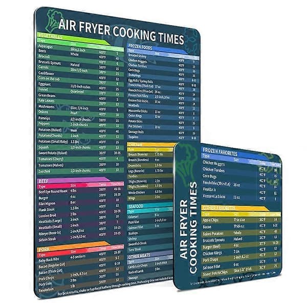 AirFryer Magnetiska Matlagningstidsblad AirFryer Tillbehör Matlagningstid Snabbreferensguideblad