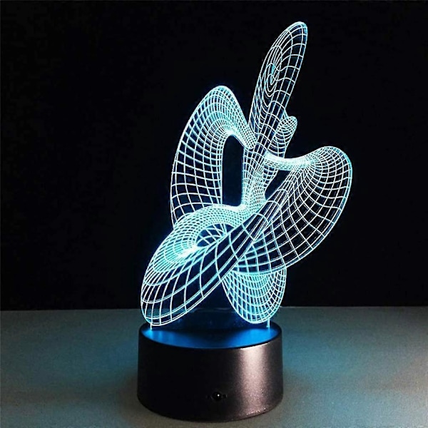Nattlampa, 3D Optisk Illusion LED-lampa med Touch Sensor Switch 7 Färger Ändring 3D LED-lampa