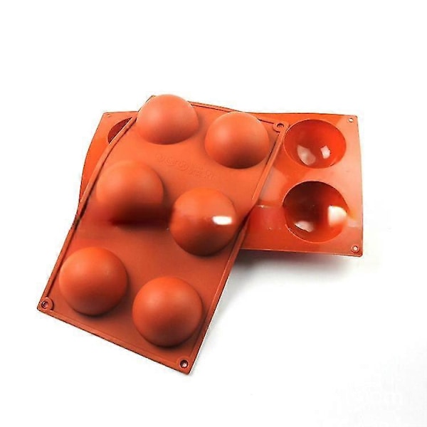 6 Halvcirkelformede Silikone Kageforme Køkkenbageforme Halloween 3d Chokolade Sfæriske Forme