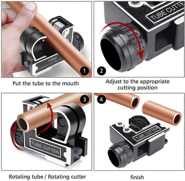 WJTG 3-28mm Mini Rørkutter, Rørkutter Kobberrørkutter Skjæreverktøy for KuttingJ