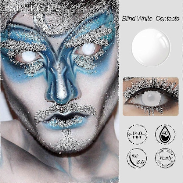Fargerike øyekontaktlinser, Cosplay, Halloween, Hvit, Sasuke Sharingan, For fester