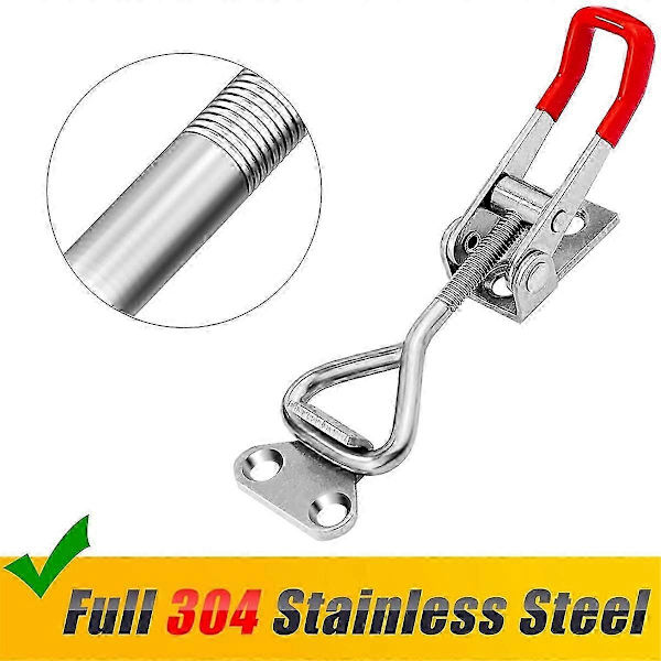 4-pack spännlås 4001 justerbara 304 rostfria spännhaspar för rökarlock Jig-Good