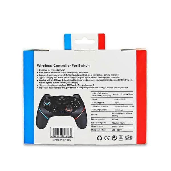 Trådløs Bluetooth-spillkontroll for Nintendo Switch Pro NS-Switch Pro Spillkontroll for Switch-konsoll med 6-akset håndtak (lys rosa)