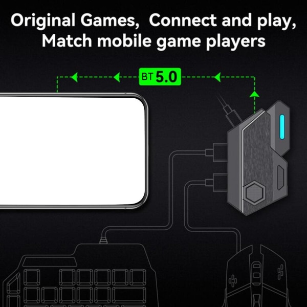 Gamepad Mobil til PUBG Controller Spil Tastatur Mus Konverter Bluetooth til IOS Android Spil A
