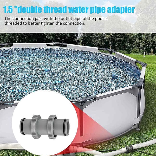 2 stk. Pool Filter Pump Slangekobling, Pool Slangekobling 1,5' til 1,5', til Pool Slangeadapter og Fi