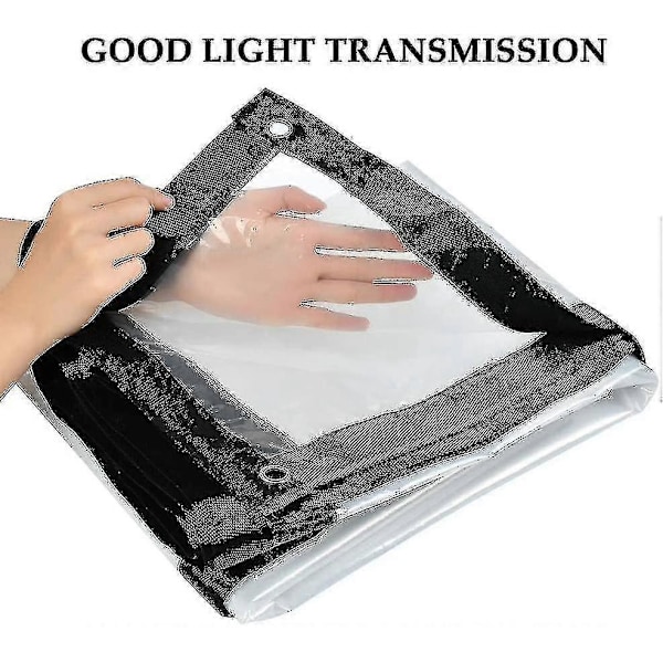 Vanntett presenning med maljer, transparent presenning, 2x3 M-- (hy)