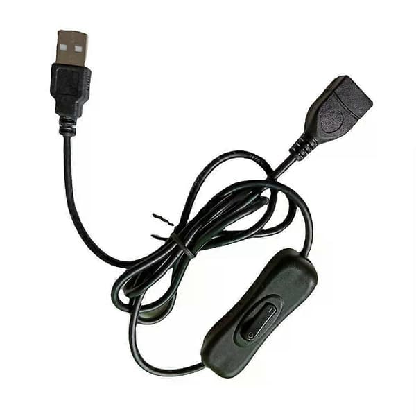 100 cm USB-kabel forlængerledning med ON/OFF-kontakt USB-kabel forlænger Toggle USB-strømforsyningsledning Holdbare adaptertilbehør 501 White A3