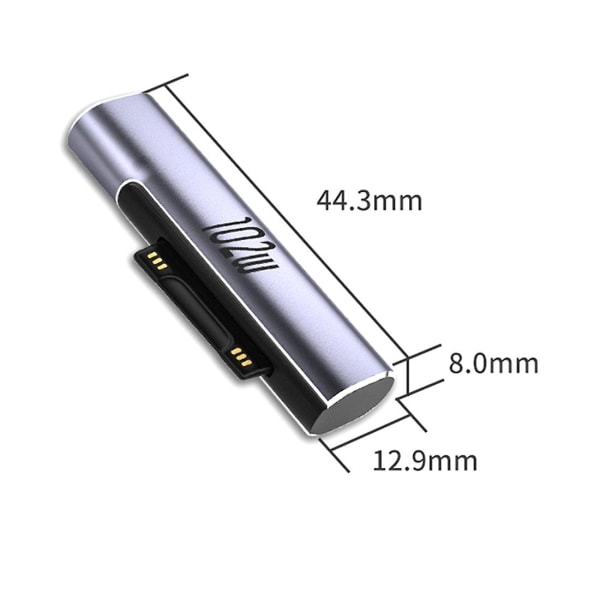 102W USB-C Typ C PD Snabbladdningskontaktkonverterare för Surface Pro 3 4 5 6 7 8 Go för Surface Book 1