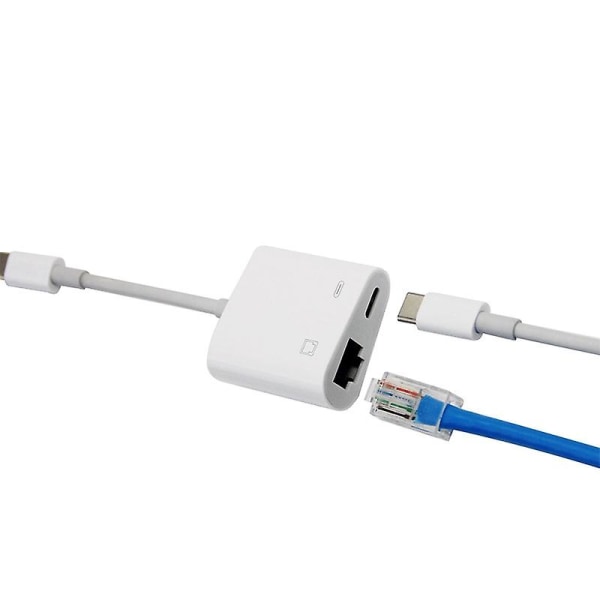 Typ C OTG Ethernet-adapter USB C till RJ45 Ethernet LAN Trådbunden nätverkskonverterare 100 Mbps för Typ C Mo