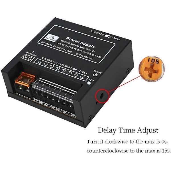 Strømforsyningscontroller til dør adgangssystem elektrisk lås intercom kamera input 110V-240V AC til output 12V DC 4A