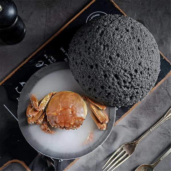 Japansk Planet Vulkanisk Sten Kunstnerisk Fade Pendel Seafood Sushi Sashimi Is Plade Røg Plade, 1
