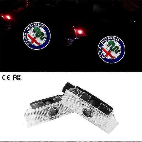 Sæt med 2 dørspotlights til Alfa Romeo Special, Romeo Giulia, Stelvio til velkomstbelysning