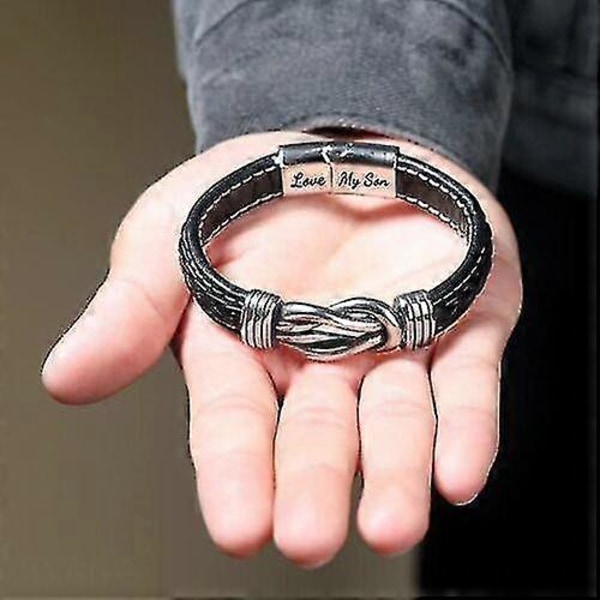 Flettet læderarmbånd til mor og søn - Forbundet for evigt