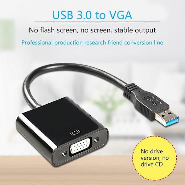 USB 3.0 till VGA Multi Display Converter för Win 7/8/10 Desktop Laptop PC