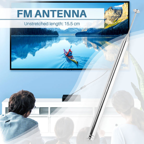 115 cm 10-osainen teleskooppinen antenni TV FM AM -radiolle