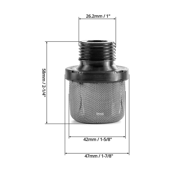 288716 Luftløs Malingssprøjte Indløbssi, 2 stk 3/4 Tommer Udskiftnings Indløbssi Skærm Til Ai